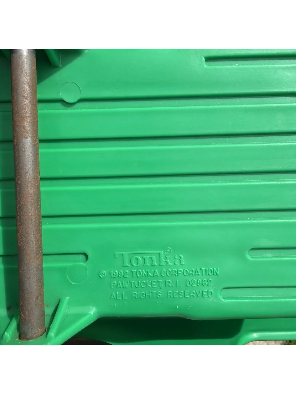 Vintage 1990s Tonka Tractor Trailer Wagon Cart With Gate Plastic Green Yellow